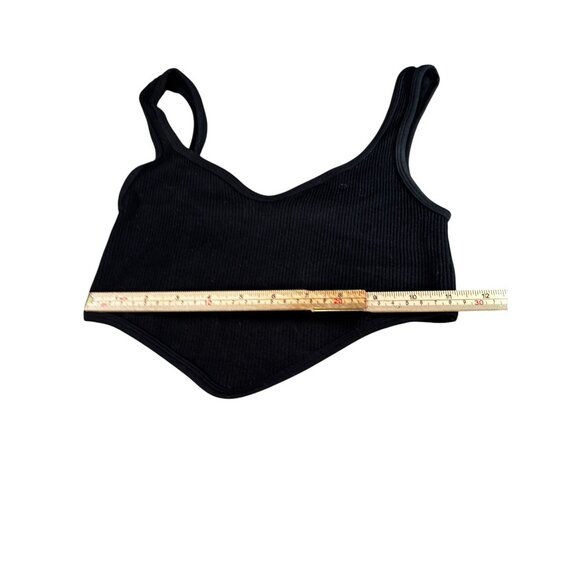 Zara Ribbed Scoop Neck Crop Tops Set Of 2 Black & White XS-S Stretchy Fitted Sty - Picture 11 of 11